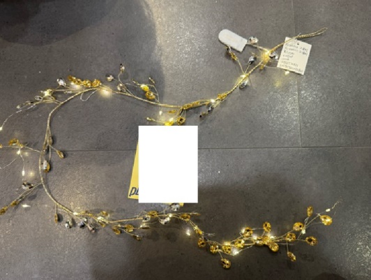 Christmas garland with crystals with light